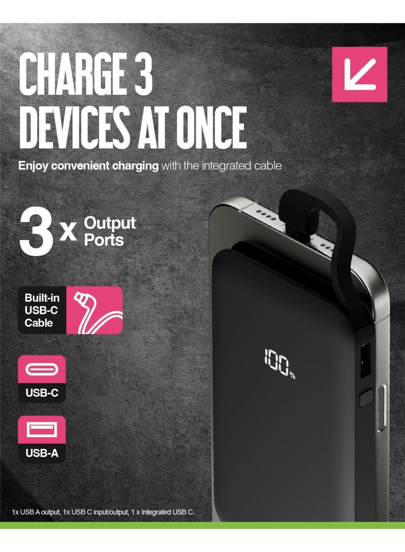 جوس بنك الطاقة المتكامل Juice Eco، شاحن محمول 5000 مللي أمبير في الساعة مع كابل مدمج وشاشة رقمية، مخرج USB-C، بنك الطاقة لأجهزة iPhone 15 16 Pro Max، Samsung، Xiaomi، Android، iPad، DJI، GoPro - Image 5